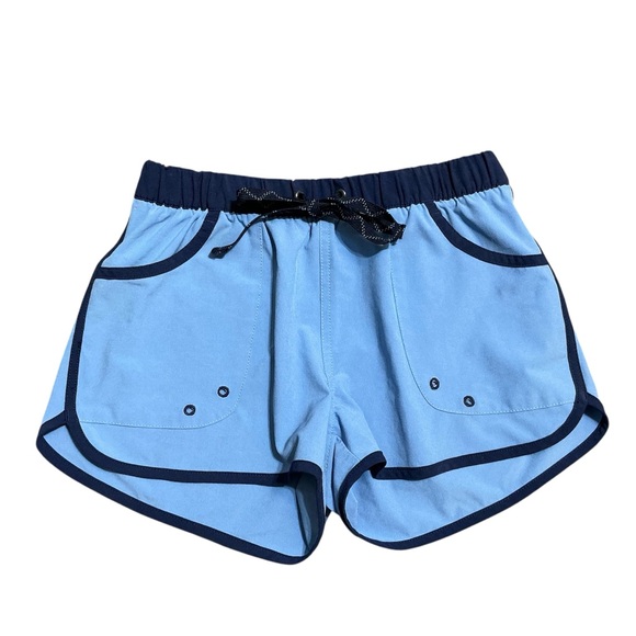 Patagonia Shortie Board Shorts Ladies Slim Fit  Blue Navy  Tie Waist Size XS - Picture 1 of 8
